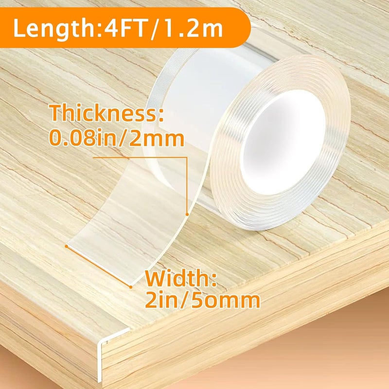 CHENYA Corner Protectors Baby Proofing,Clear Edge Protector Strip,Furniture Corner Guards,Cabinets,Tables and Window Sill Sharp Corner Safety Bumpers,2 in x 4 ft - Image 2